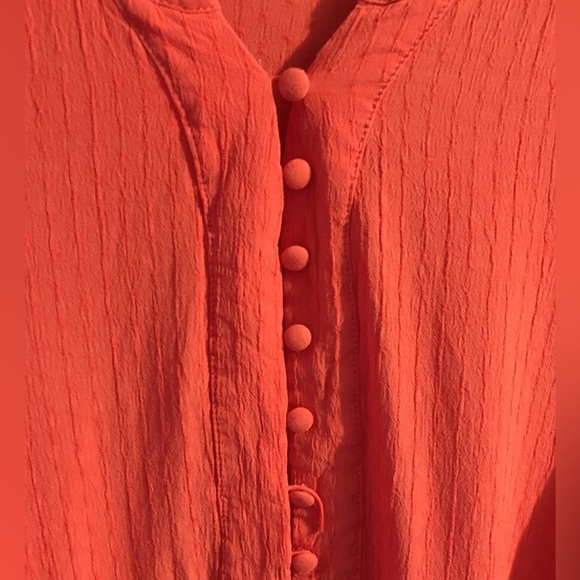 Woman’s Tangerine orange button blouse / Top - Picture 10 of 12